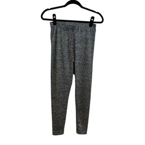 Shein 8P leggings elastic waist tie front black heathered color fabric